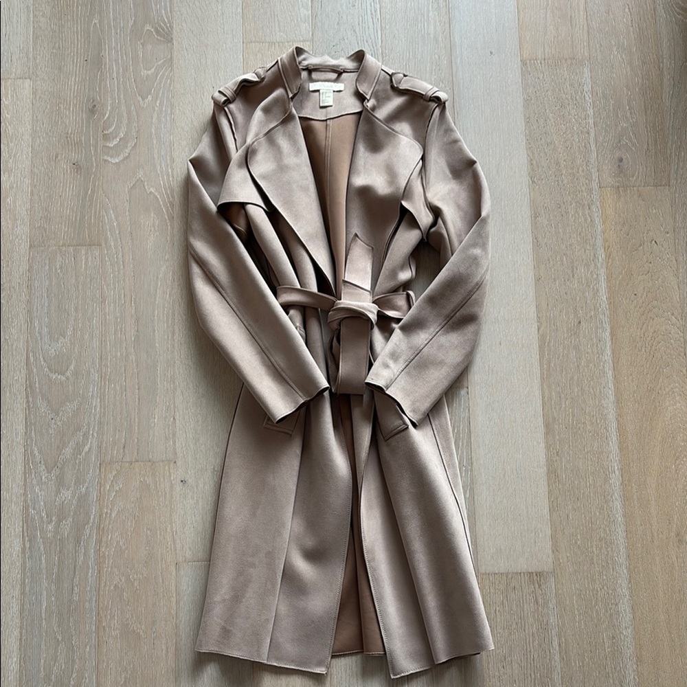H&M pink Trench Coat with Belted Waist